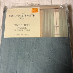Jaclyn Smith Crushed Voile Sheer Panel in Blue NEW 51x63